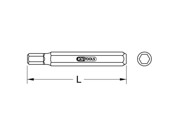 KS Tools 975.1012, 1 stykker, Hex (metrisk), 12 mm, Nickel, 75 mm, 70 g