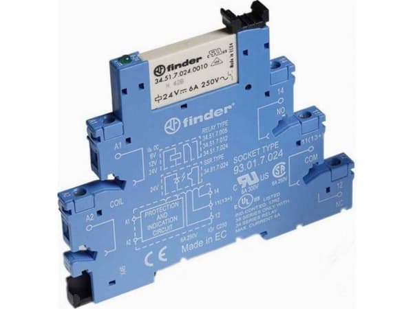 Liitäntärele S38.51, 1P, 6A, 24V AC/DC