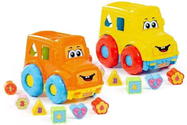 Leksakslåda bil med klossar, assorterad