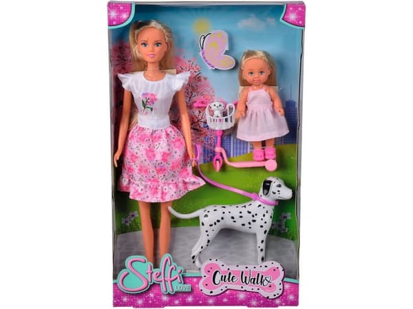 Simba docka 29 cm Steffi m. hund och spacers