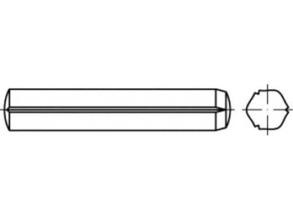 TOOLCRAFT sylinderstift 6 mm stål 100 stk