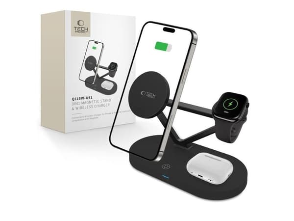 Tech-Protect wireless charger A41 3in1 QI15W, black