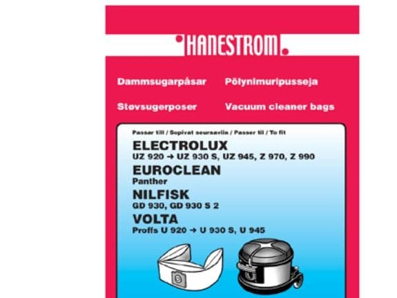 Dammpåsar Nilfisk 5pack VP930