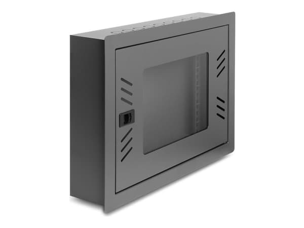 Delock - Skåp - with removable front cover - väggmontering - svart - 6U - 12"