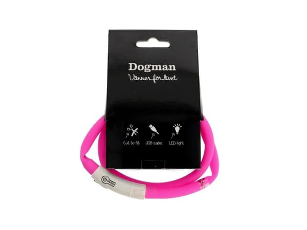 DOGMAN LED-ring silikone rosa 20-65cm