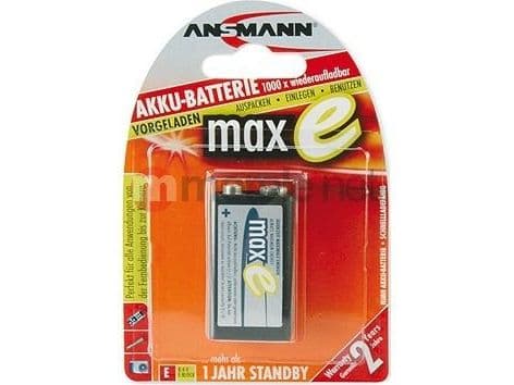 ANSMANN maxE - Paristo 9V - NiMH - (ladattava) - 200 mAh