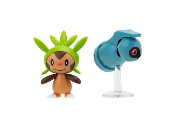 Pokemon battle-figur Chespin og Beldum