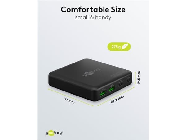 Goobay 70764, Innendørs, AC, 1,5 m, Sort
