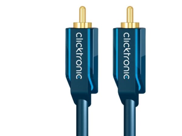 ClickTronic 2m Audio Cable, RCA, Hankjønn, RCA, Hankjønn, 2 m, Blå, Gull