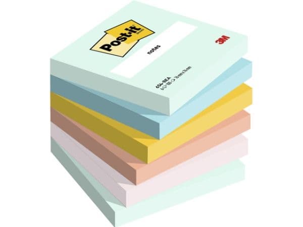 Sticky notes Post-it Beachside BxL 76 x 76 mm blandade förpackning med 6 st