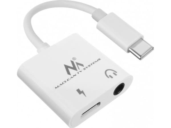 USB-adapter Maclean MCTV-848 USB-C - 3,5 mm jack hvit (MCTV-848)