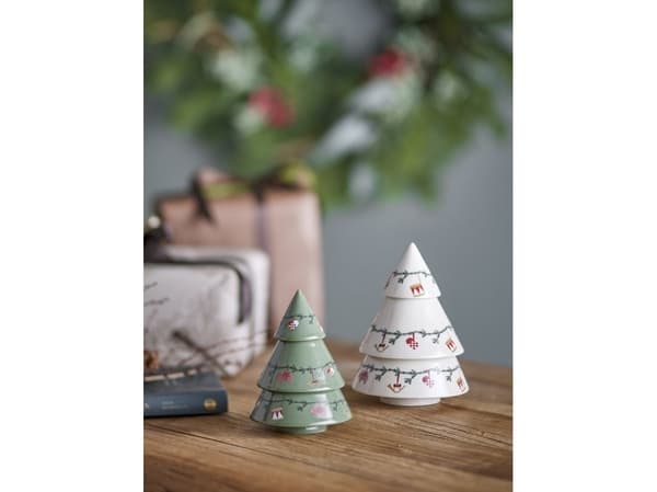 BLOOMINGVILLE Yule-dekorasjon, multifarget, steingods