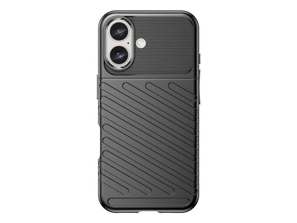 Thunder case för iPhone 16 Plus silikonfodral - svart