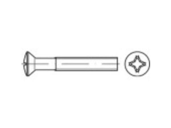 TOOLCRAFT undersænkede skruer M2.5 10 mm Philips kryss DIN 966 rustfritt stål A4, 1000 stk