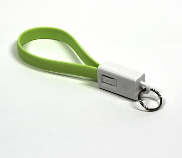 USB-kabel Logo Logo microUSB, nyckelring, ljusgrön
