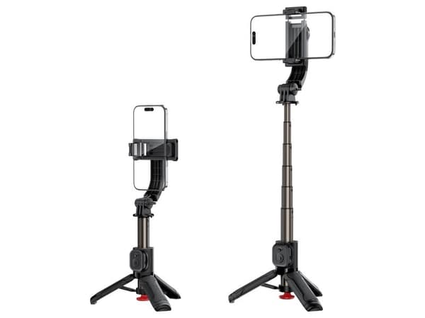 Acefast E42 Selfie Stick with Automatic Tripod and Bluetooth Remote Control 63 cm - Black