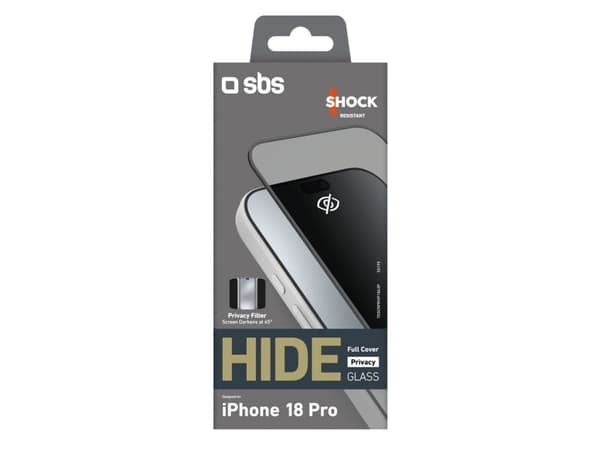 SBS Hide Full Cover Privacy Glass for iPhone 18 Pro 0.33mm