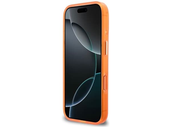 Guess IML 4G Script metall-skal för iPhone 17 Pro - Orange