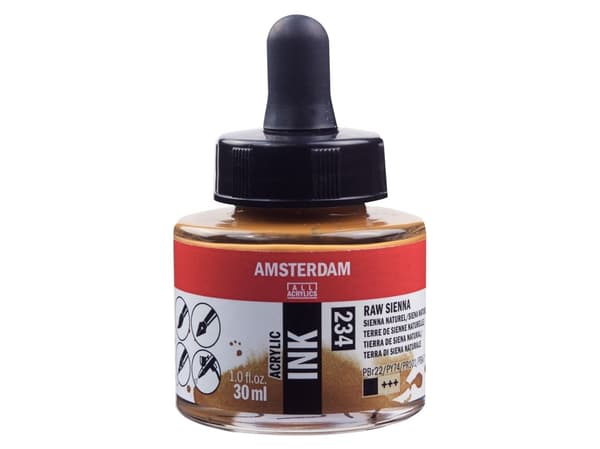 Amsterdam akrylfärg i flaska Raw Sienna 234
