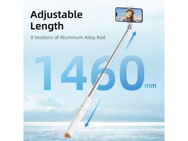 Tech-Protect selfie stick tripod L09S, white