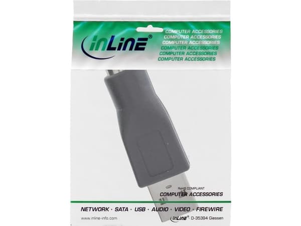 InLine 33102K, PS/2 female, PS/2, Musta