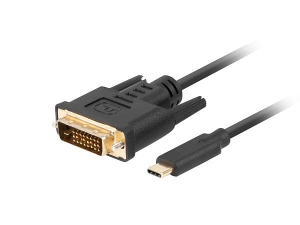 KAAPELI USB-C(M)->DVI-D(24+1)(M) 3M MUSTA LANBERG