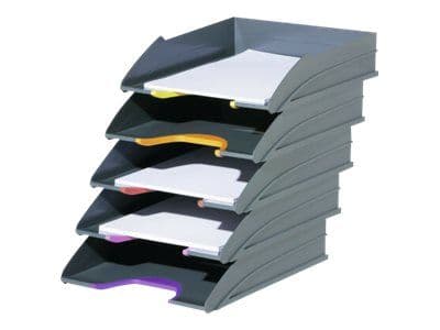 DURABLE VARICOLOR TRAY SET - Brevbakke - 5 rom - antrasittgrå