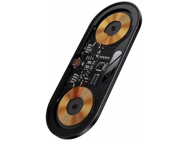 Baseus 2In1 20W Digital Led Display, Innendørs, USB, Trådløs lading, Sort