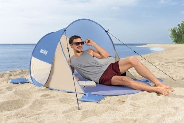 Bestway 68107 / 24, Teltduk, Sidevindu, Polyester, Blå, Grå