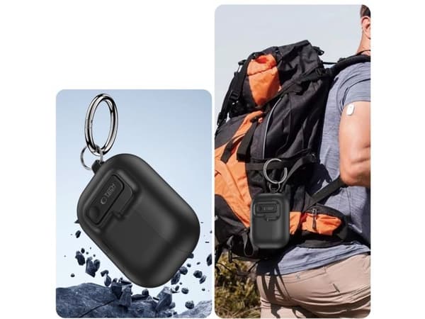 4kom.pl TECH-PROTECT Slim Hook-hylster til Apple AirPods Pro 3 svart