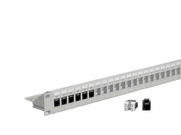 ROLINE Cat.6 19"-Keystone Patch Panel, light grey UTP, Harmaa, Krone LSAplus