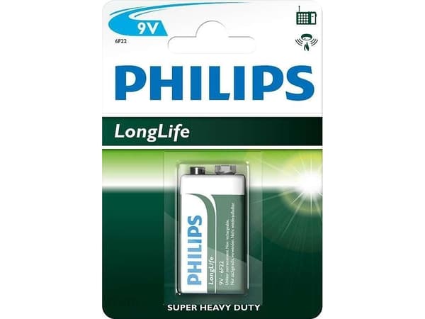 Philips Longlife 9V Batteri 1 stk.