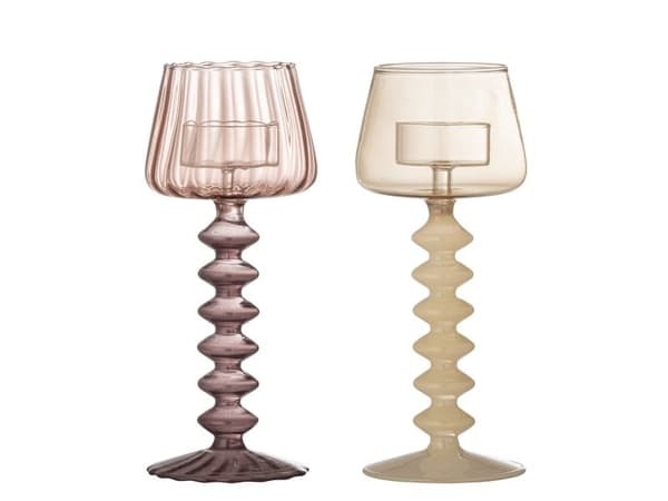CREATIVE COLLECTION Daze lysestake for telys, rosa, glass