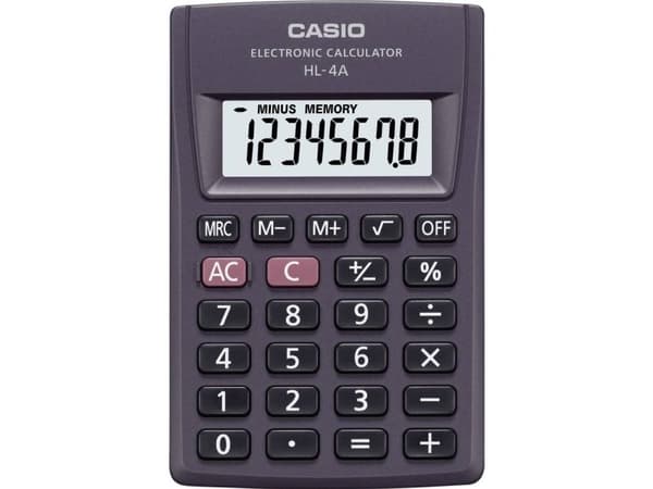 Casio HL-4A, Tasku, Perus, 8 lukua