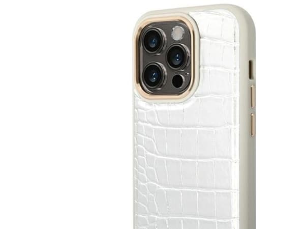 Guess Croco Collection case for iPhone 14 Pro 6.1" - silver