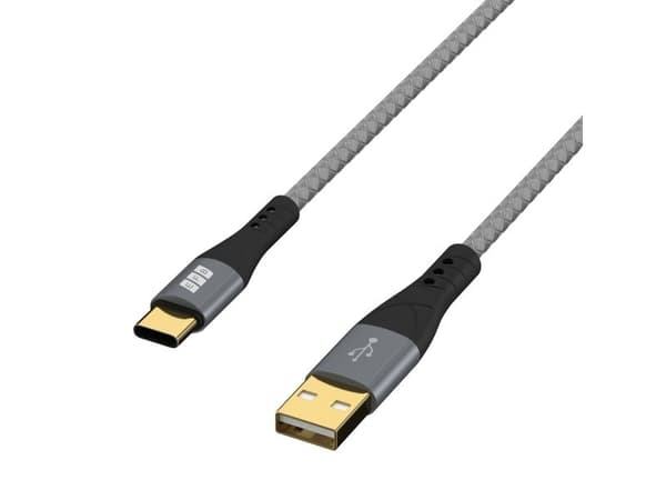 EFB Elektronik USB-AC-00004, 3 m, USB A, USB C, USB 2.0, 0,48 Gbit/s, musta, harmaa