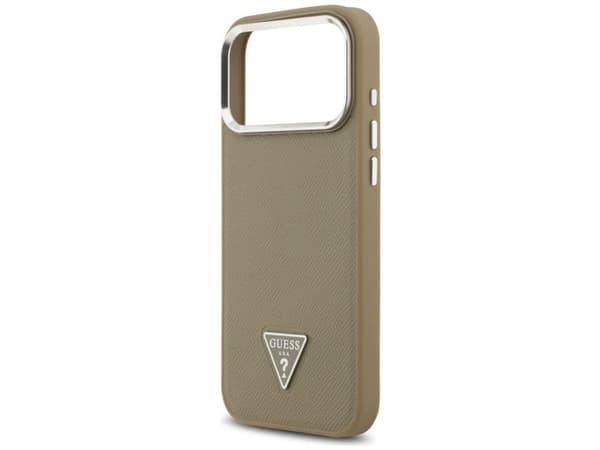 Guess Grained Triangle Logo MagSafe case for iPhone 17 Pro Max - brown