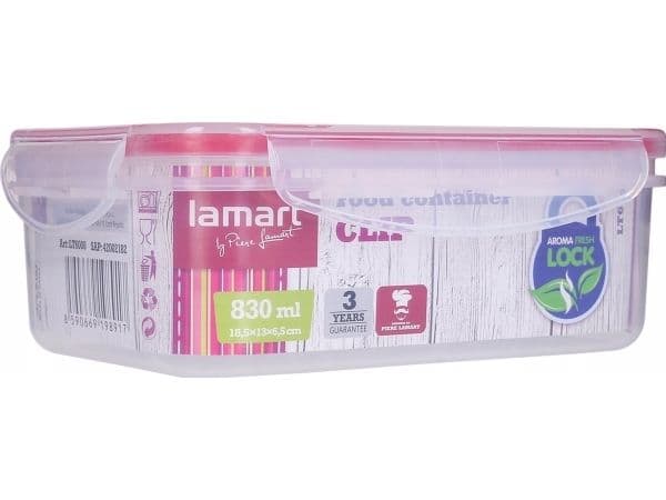Lamart LT6009, Beholder, Rektangulær, 1,3 l, Translucent, Plast, Kjøtt