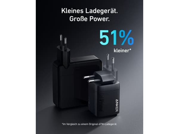 Anker Laddare Prime 735 67W 2xUSB-C 1xUSB-A Svart