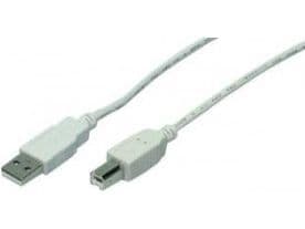 LogiLink 1.8m USB 2.0, 1,8 m, USB A, USB B, USB 2.0, Hankjønn/hankjønn, Grå