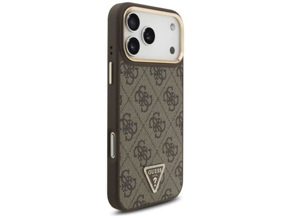 Guess 4G Triangle Logo MagSafe-deksel til iPhone 17 Pro Max - brun & gull