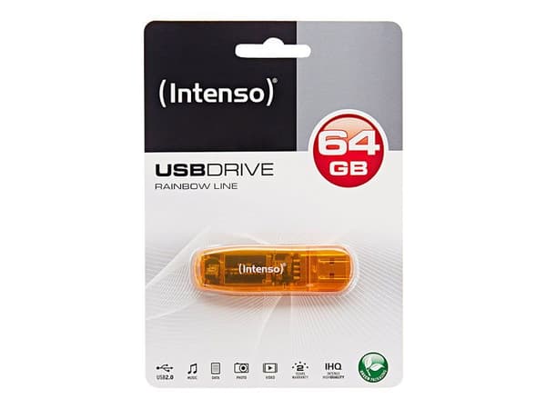 Intenso Rainbow Line - USB flash-enhet - 64 GB - USB - orange