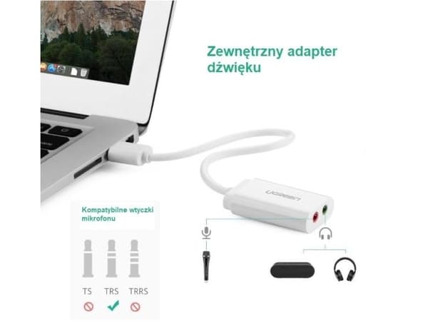 Ugreen - Lydkort - 16-bit - 48 kHz - stereo - USB 2.0