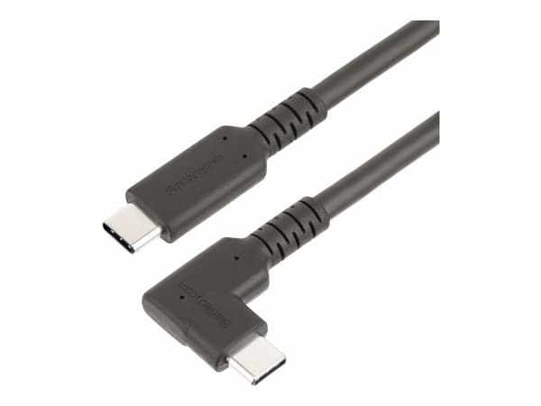 StarTech.com 3ft (1m) Rugged Right Angle USB-C Cable, USB 10 Gbps, USB C to C Data Transfer Cable, 4K 60Hz DP Alt Mode, 100W Power Delivery - 90 De...