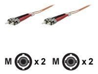 Intellinet LWL Anschlusskabel ST/ST 1m Multimode OM2 orange