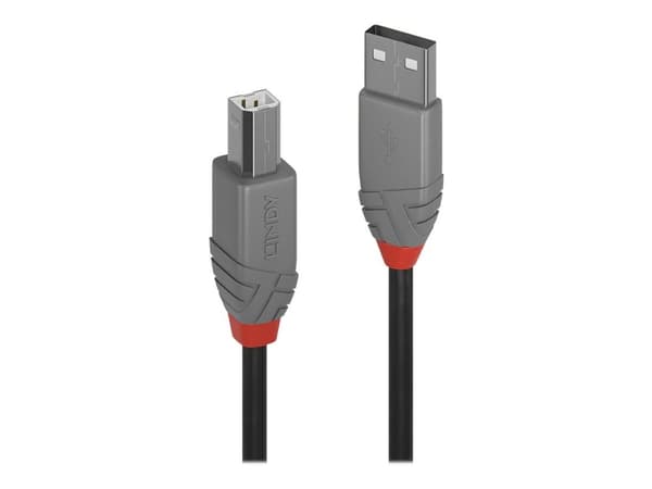 Lindy Anthra Line - USB-kaapeli - USB (han) til USB Type B (han) - USB 2.0 - 3 m - pyöreä - lajittelu
