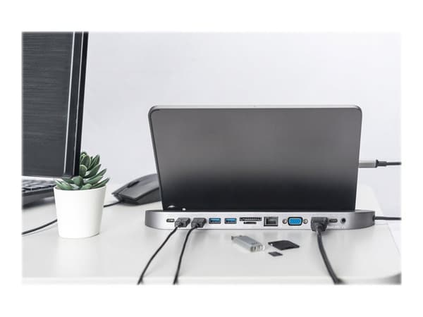 DIGITUS DA-70887 - Dokkingstasjon - USB-C - VGA, HDMI - 1GbE