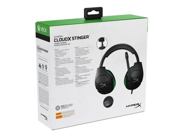 HyperX CloudX Stinger Xbox - Headset - fuld størrelse - kabling - 3,5 mm jackstik - Sort & Grøn