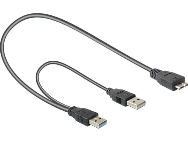 Delock - USB-kabel - USB typ A (hane) till USB (endast ström), Micro-USB typ B (hane) - USB 3.0 - 20 cm