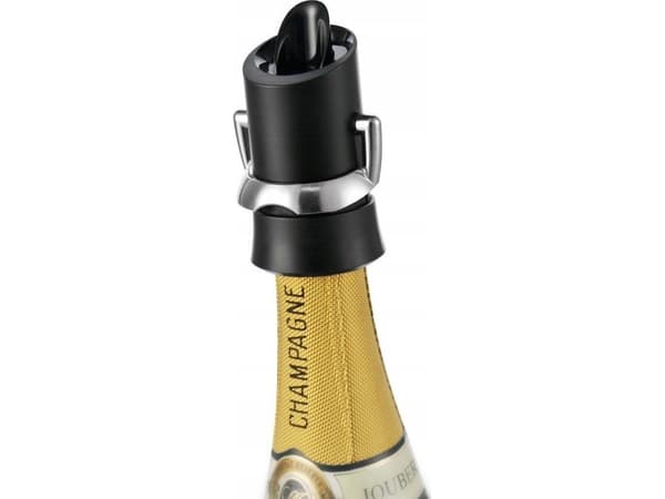 Vacu Vin Champagne Saver, Sort, Sølv